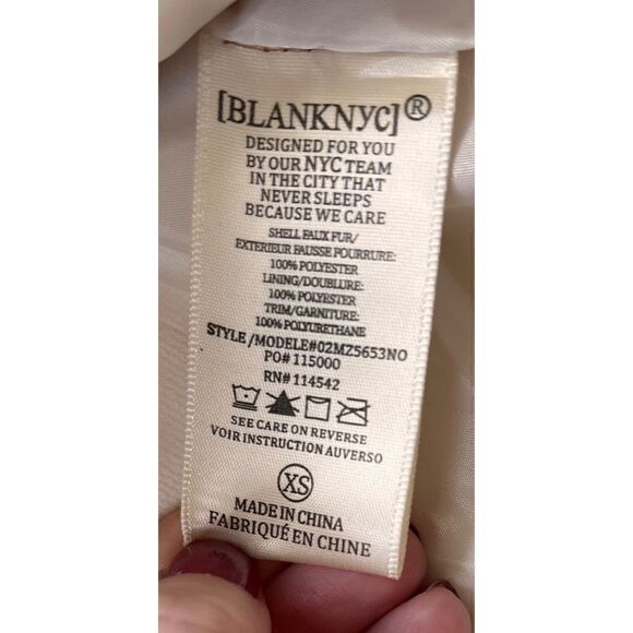 BLANKNYC Faux Shearling with Faux Leather Trim Bomber Jacket, Size XS - Picture 11 of 13